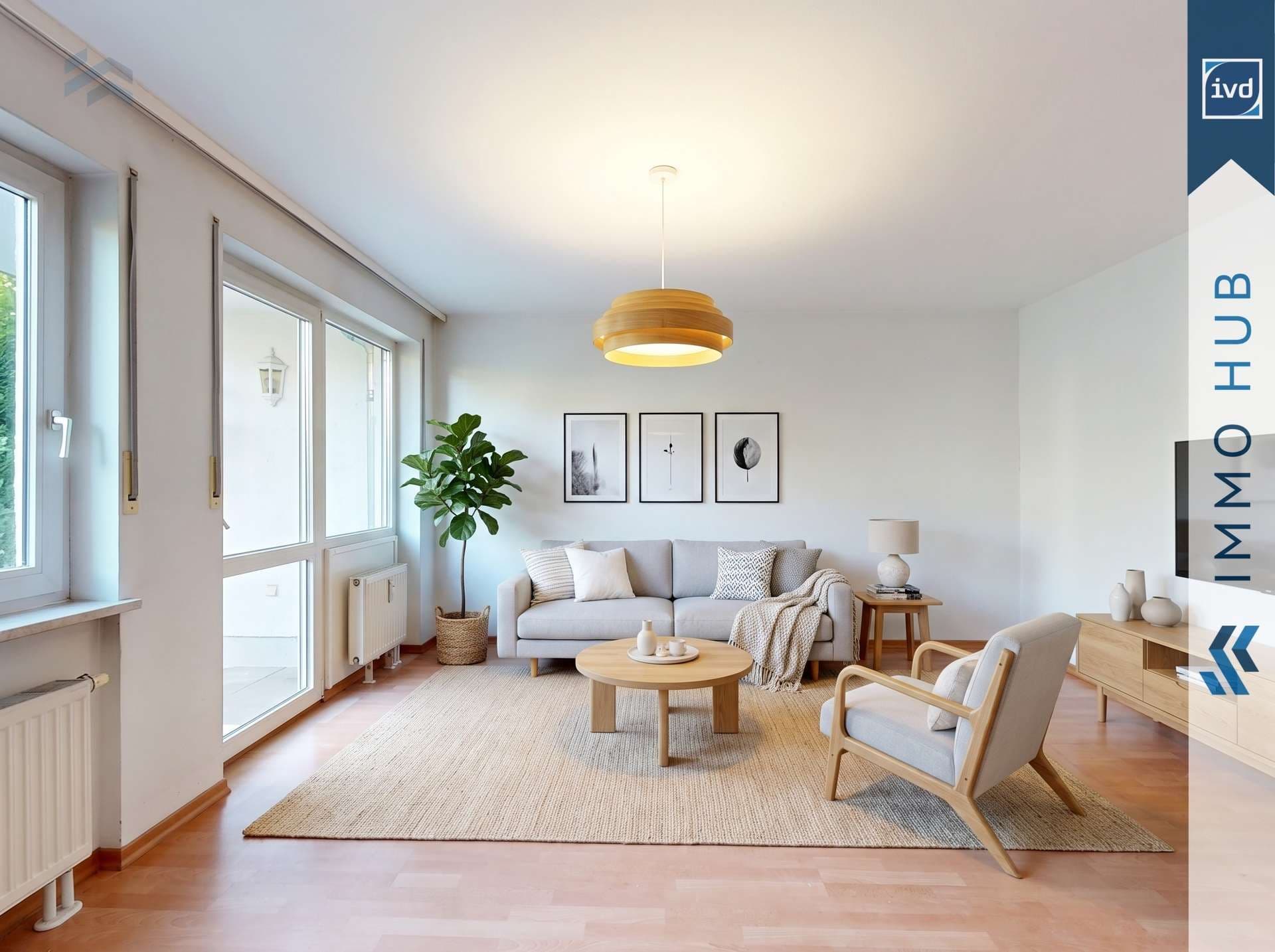 Wohnzimmer (KI möbliert)
