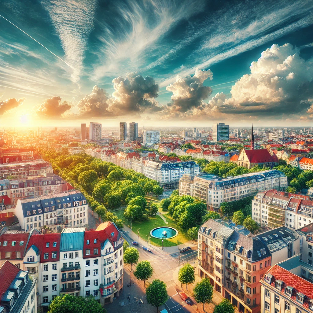 Blick auf Leipzig