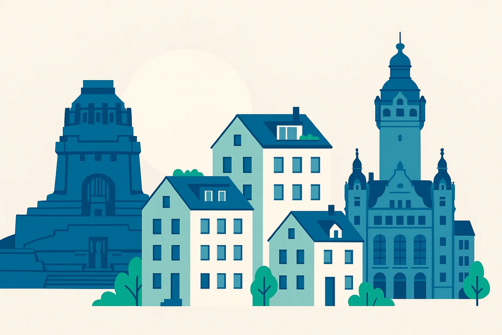 Blick auf Leipzig